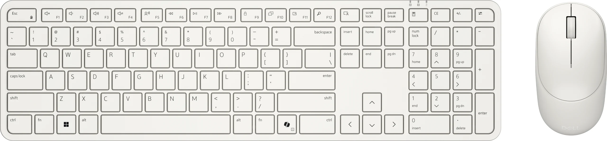 DELL Pro 5 KM526 keyboard Mouse included Home/Office RF Wireless QWERTY UK English White