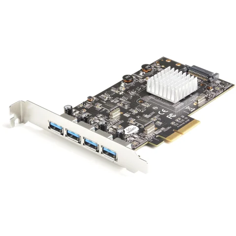 StarTech.com 4-Port USB PCIe Card - 10Gbps USB 3.2 Gen 2 Type-A PCI Express Expansion Card with 2 Controllers - 4x USB-A