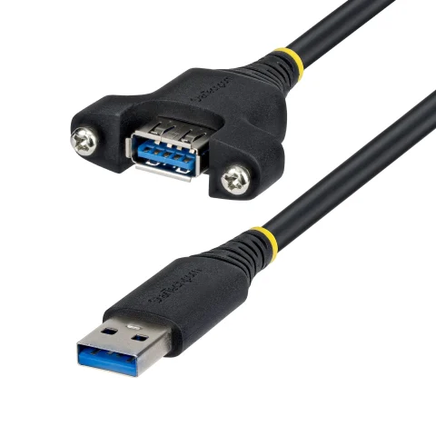 StarTech.com 2m Panel Mount USB Cable A to A, M/F, USB-A Male to Female Extension Cable, USB 5Gbps Panel Mount Adapter C