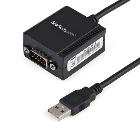 StarTech.com 6ft (1.8m) 1-Port FTDI USB to Serial RS232 Adapter Cable with COM Retention, USB to RS232 Adapter - TAA