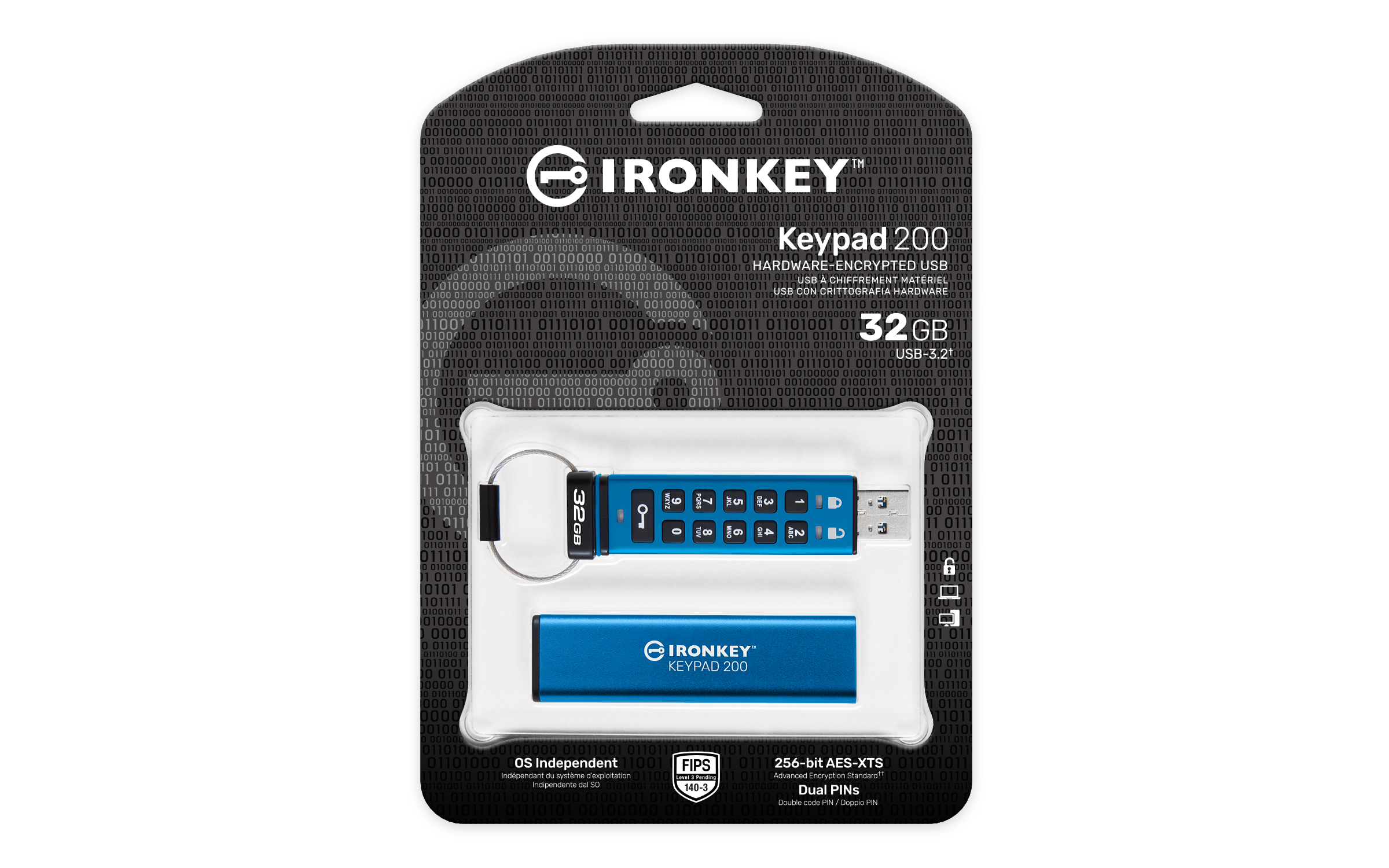 Kingston Technology IronKey 32GB Keypad 200, FIPS 140-3 Lvl 3 AES-256 Hardware Encrypted - Image 3