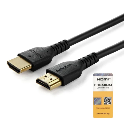 StarTech.com 3ft (1m) Slim HDMI Cable, Flexible Premium Certified HDMI 2.0 Cord with Ethernet, UHD 4K 60Hz HDR10, Durabl